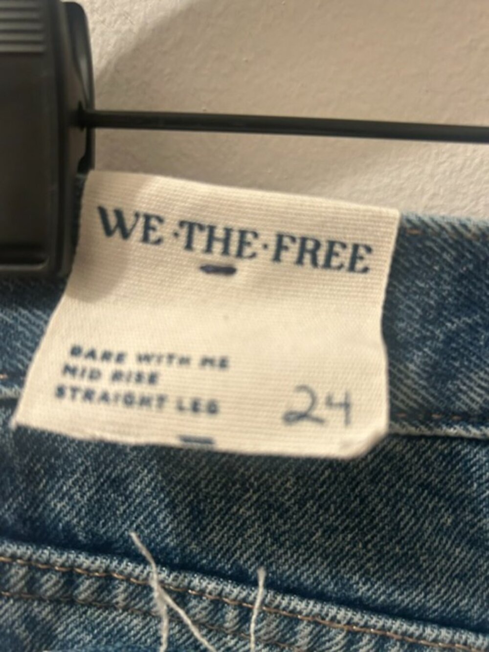 We The Free Free People Bare With Me Patchwork Straight Leg Denim Jeans - Picture 12 of 16
